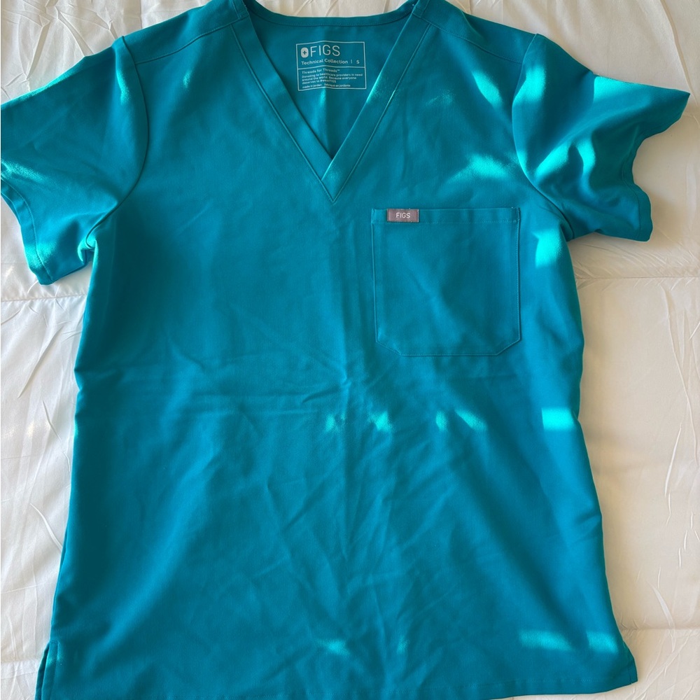 FIGS Teal V-Neck Medical Scrub Top and Pants